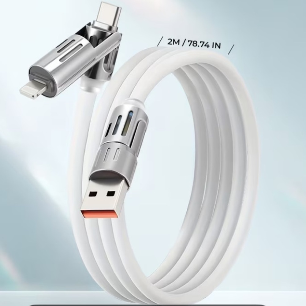 🍀 5 for $25 🍀240W 2-in-2 Fast Data Cable Charger In White